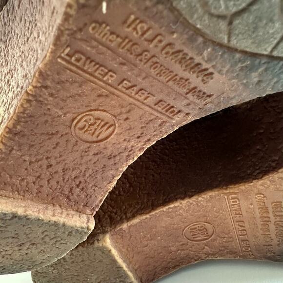 Vintage Lower‎ East Side Suede Wedge Women's 6.5 Brown Y2K Buckle Boho Chunky - Picture 7 of 8